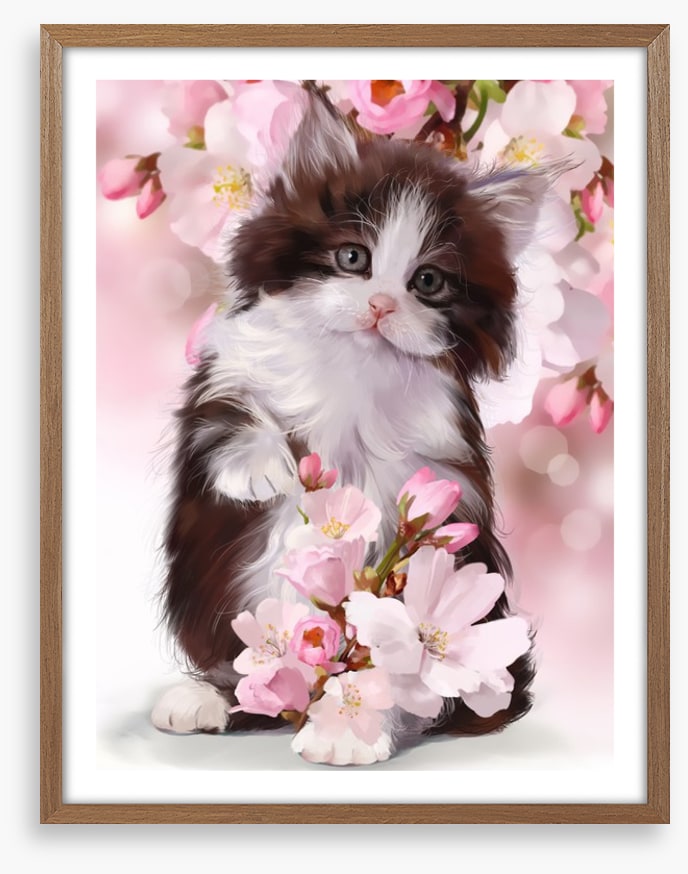 Kitten in the blossom