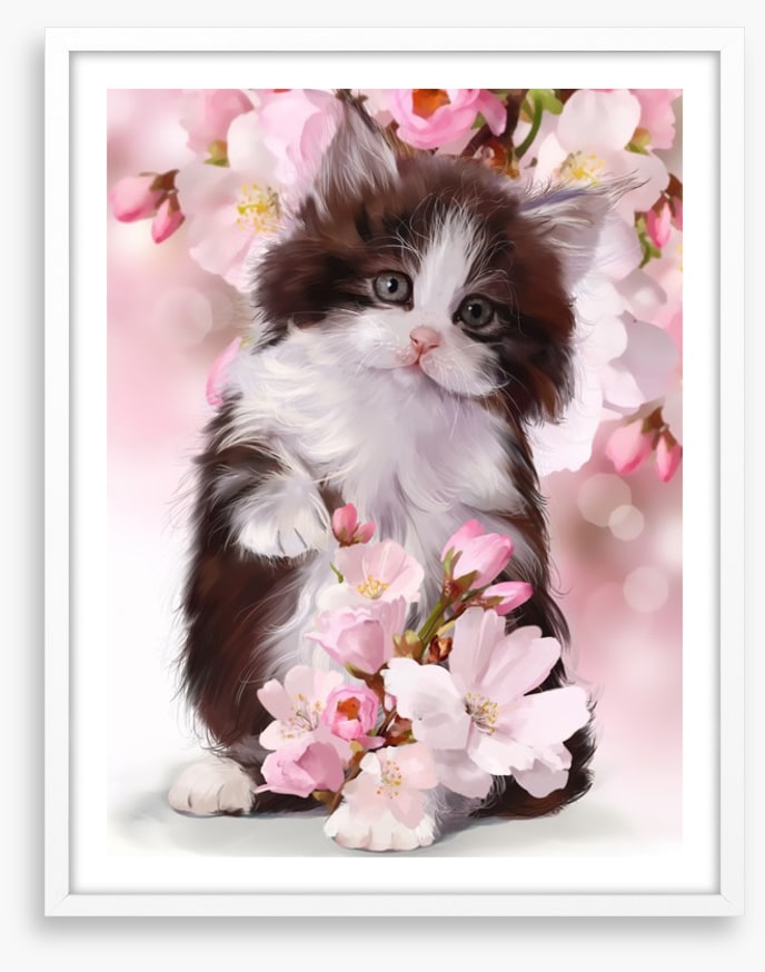Kitten in the blossom