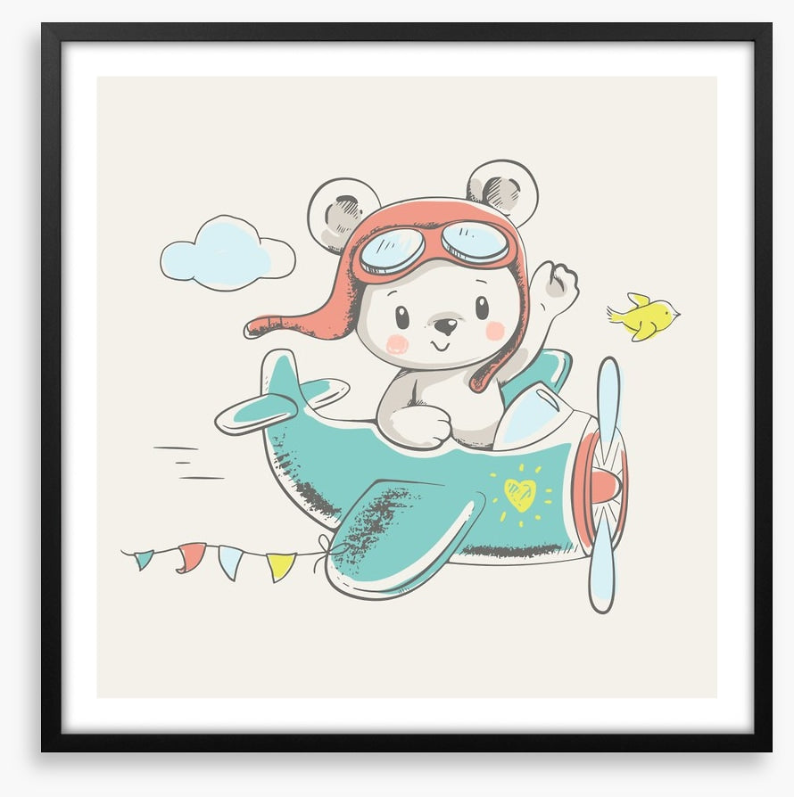 Bear flies the plane