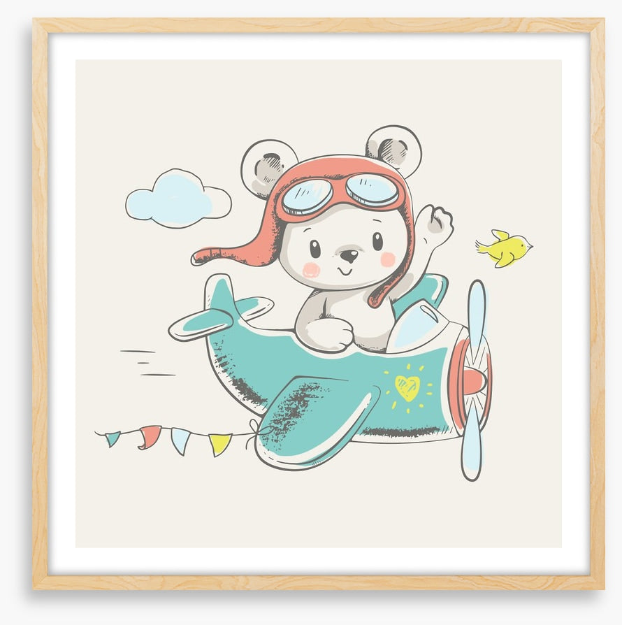 Bear flies the plane