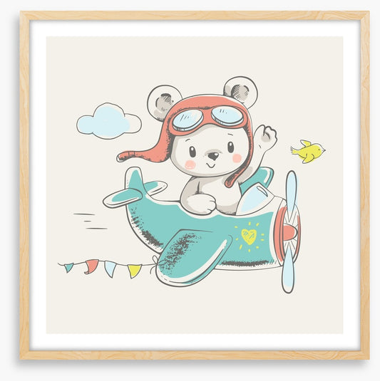 Bear flies the plane