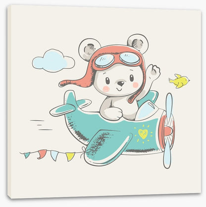 Bear flies the plane