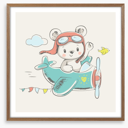 Bear flies the plane