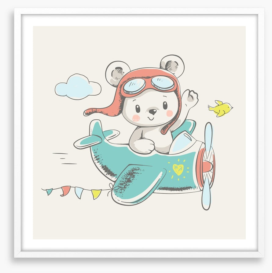 Bear flies the plane
