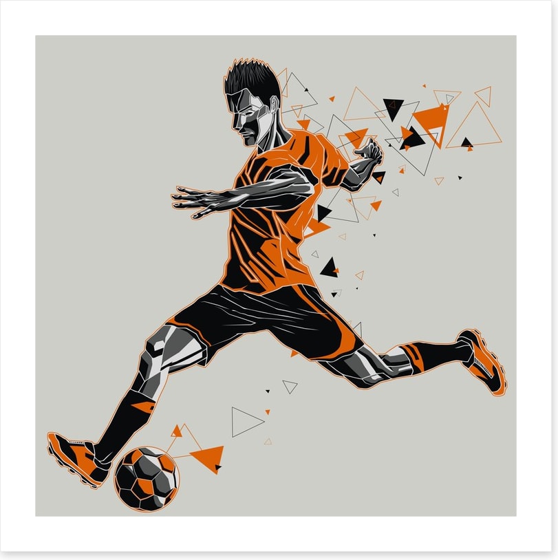 The soccer player in orange