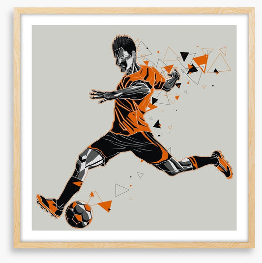 The soccer player in orange