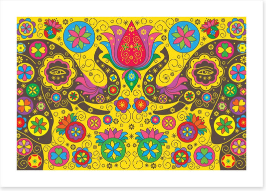 Elephants and lotus