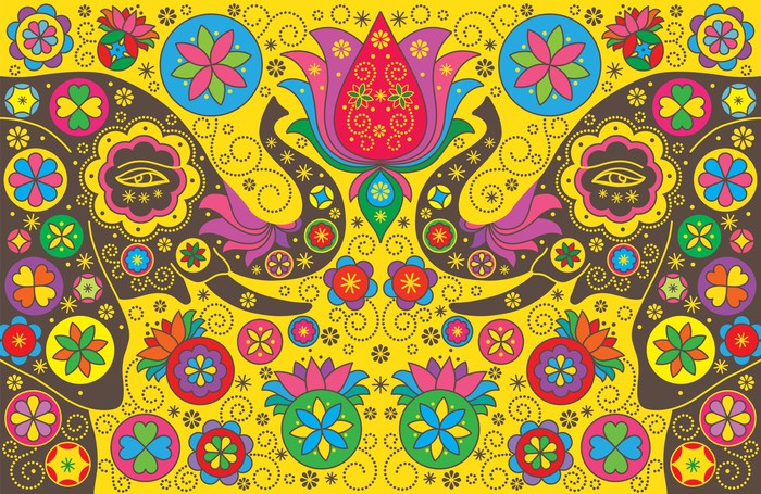 Elephants and lotus