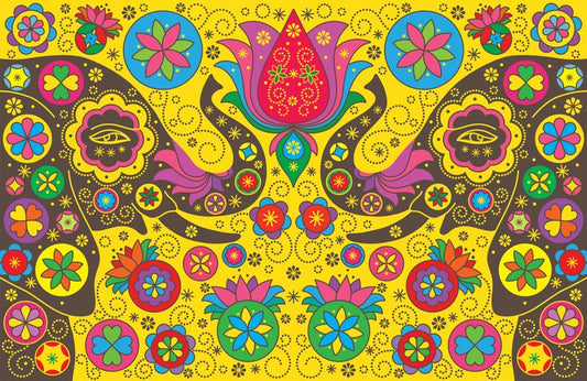 Elephants and lotus