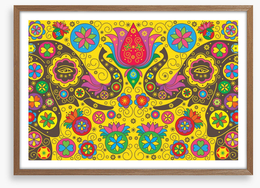 Elephants and lotus