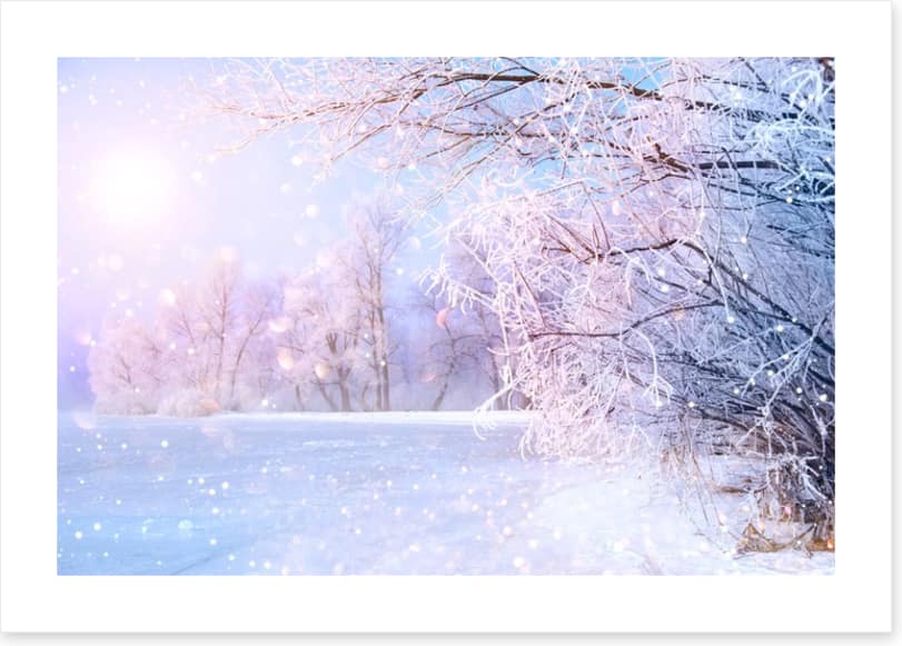 Pink snow sunrise
