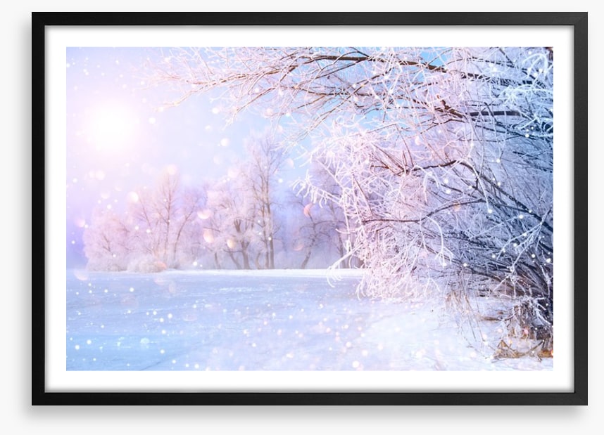 Pink snow sunrise