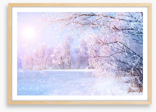 Pink snow sunrise
