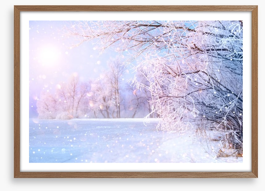 Pink snow sunrise