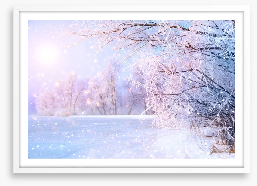 Pink snow sunrise