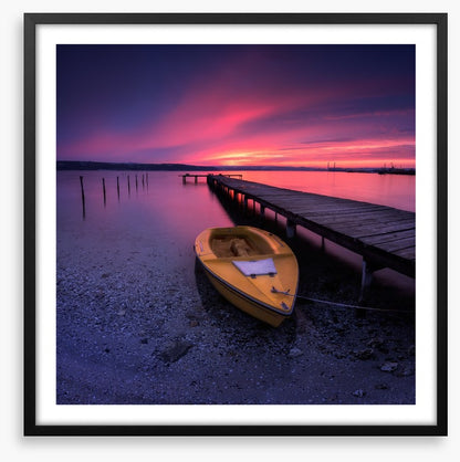 Sunset glow over the pier
