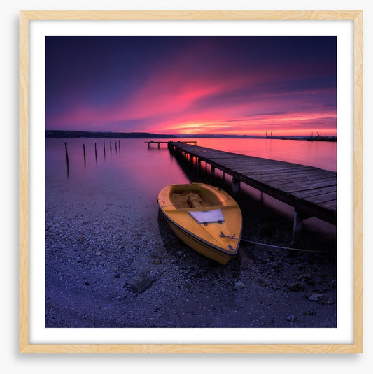 Sunset glow over the pier