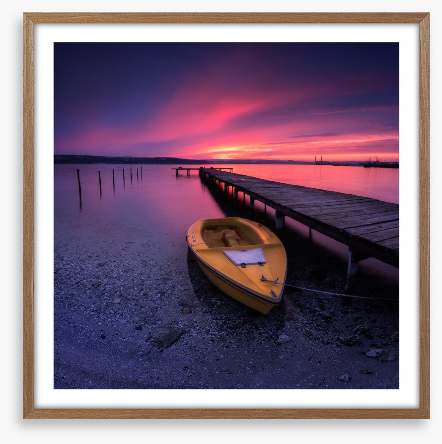 Sunset glow over the pier