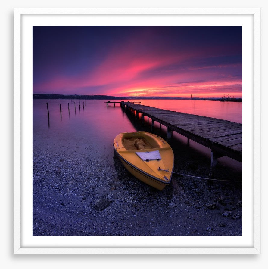 Sunset glow over the pier