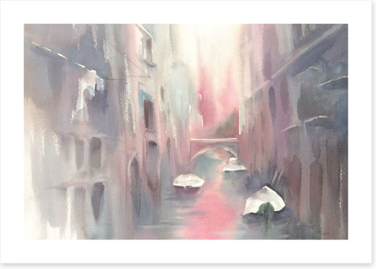Canal in the morning mist