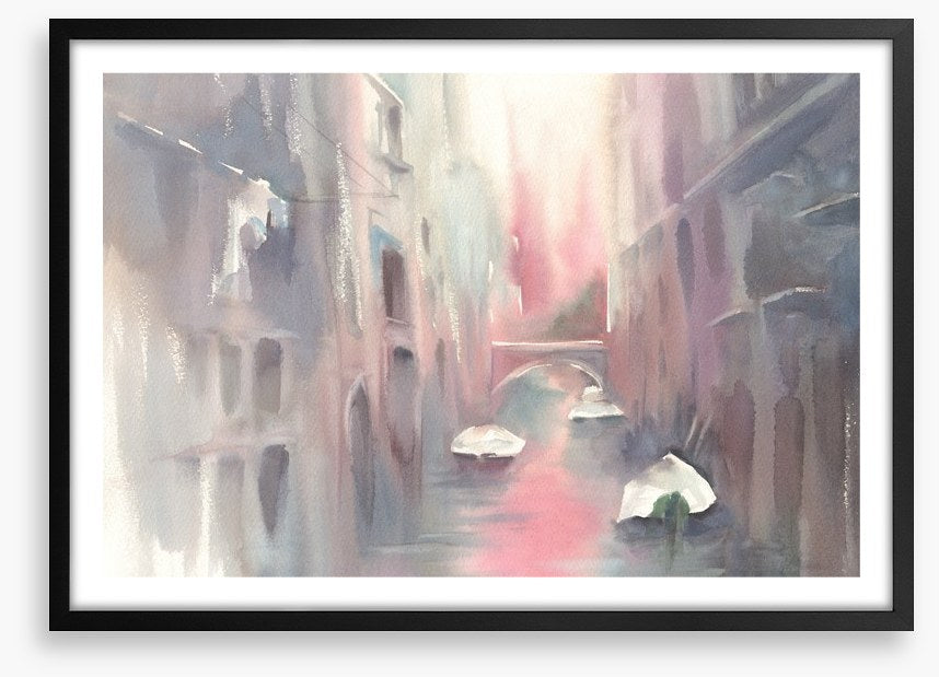 Canal in the morning mist