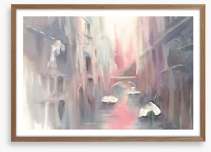 Canal in the morning mist