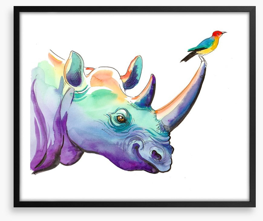 Rhino and bird
