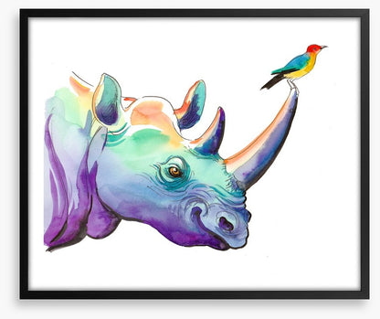 Rhino and bird
