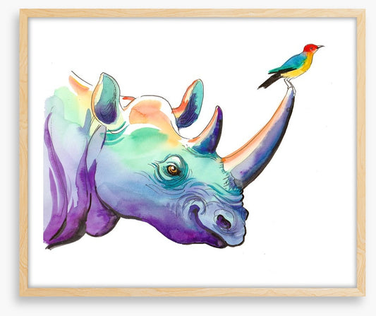 Rhino and bird
