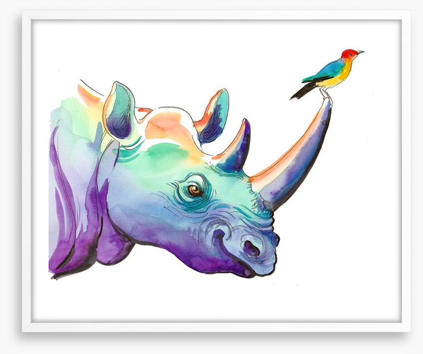 Rhino and bird