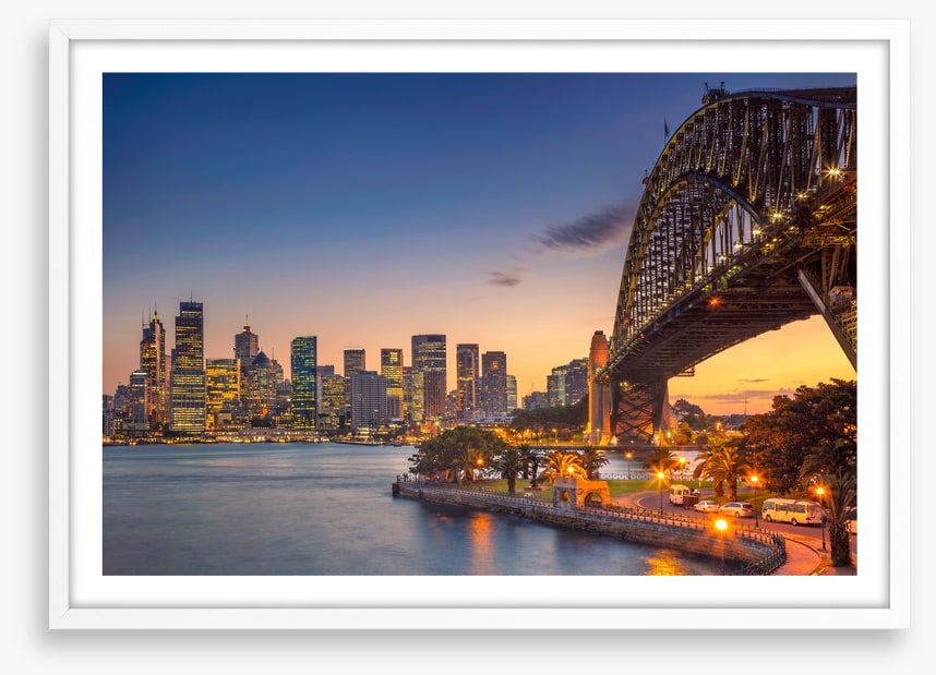 Sydney skyline sunset