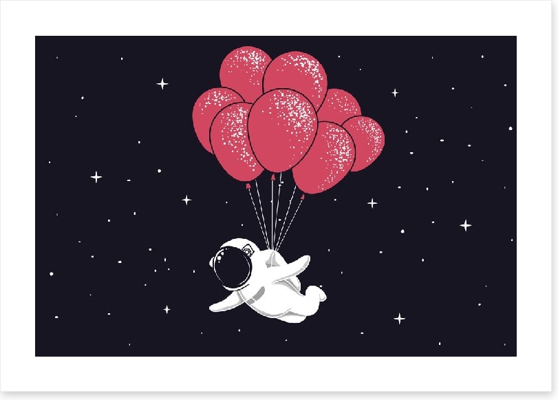Floating in space