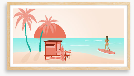 Pink sunset paddle