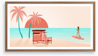 Pink sunset paddle