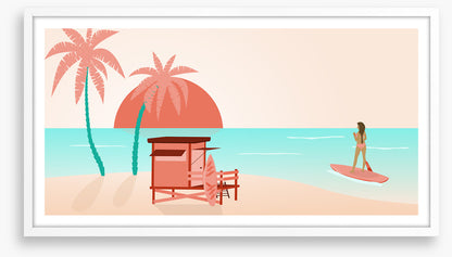 Pink sunset paddle
