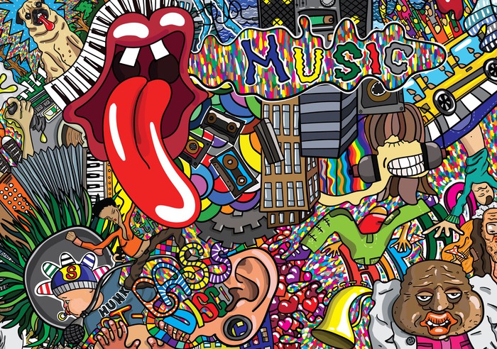 Street Music | Stretched Canvas – Wall Art Prints
