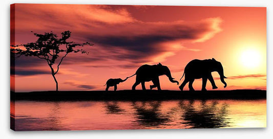 Elephant family silhouette
