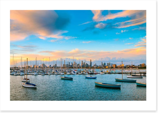 Behind the masts