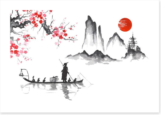 Blood moon and mountain