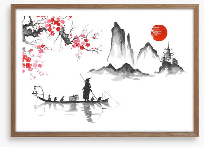 Blood moon and mountain