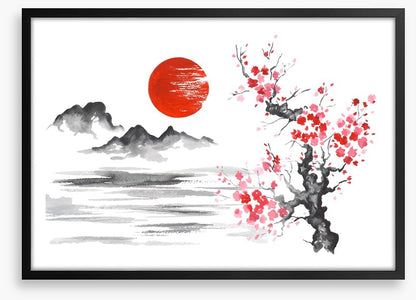Blood moon and blossom