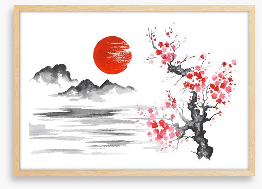 Blood moon and blossom