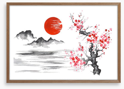 Blood moon and blossom