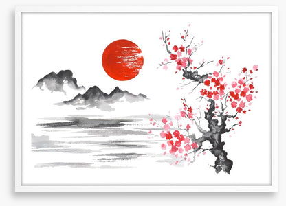 Blood moon and blossom