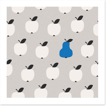 One blue pear