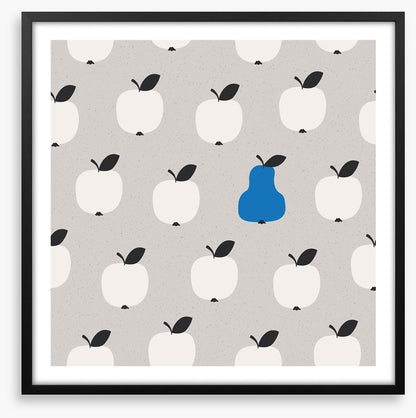One blue pear