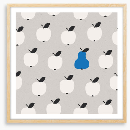 One blue pear