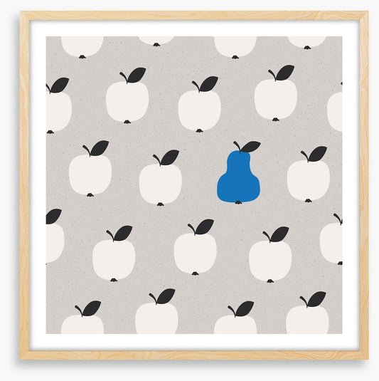 One blue pear