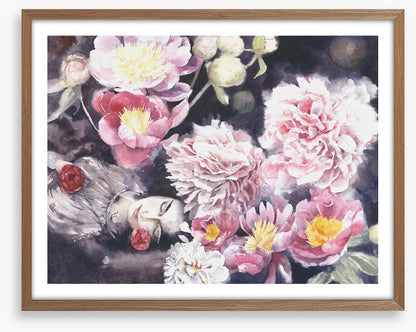 Sleeping under the peonies
