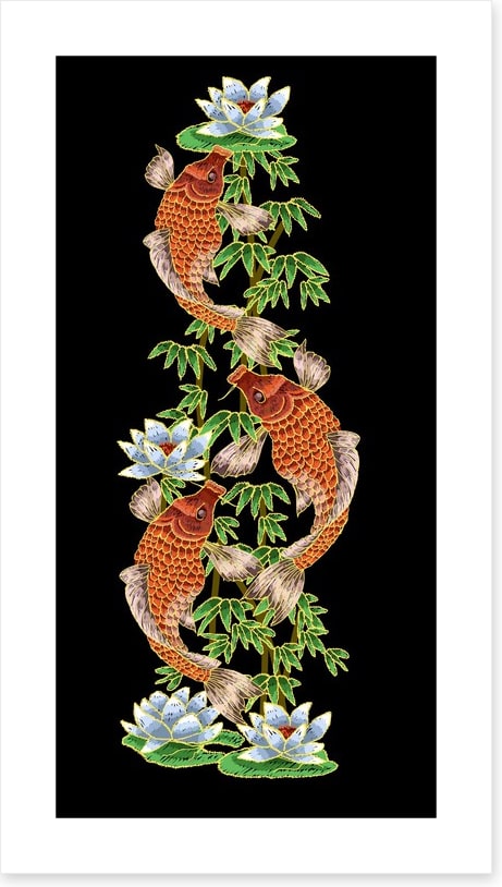 Carp fish and lotus
